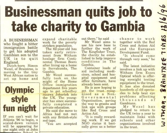 Businessman quits job to take charity to Gambia