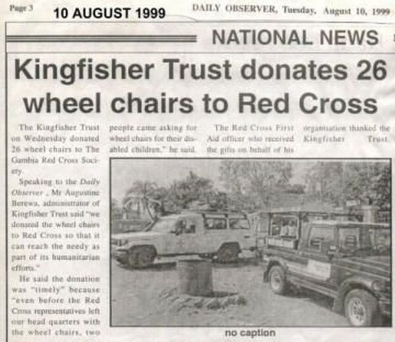 Kingfisher Trust donates 26 wheel chairs to Red Cross