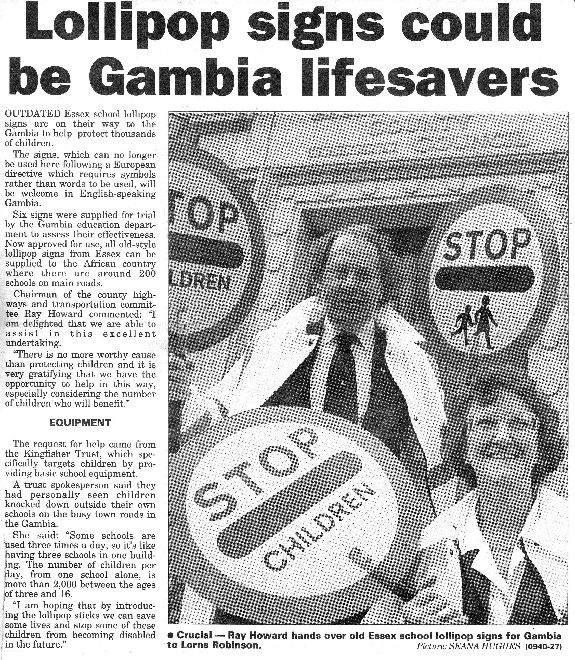 Lollipop signs could be Gambia lifesavers