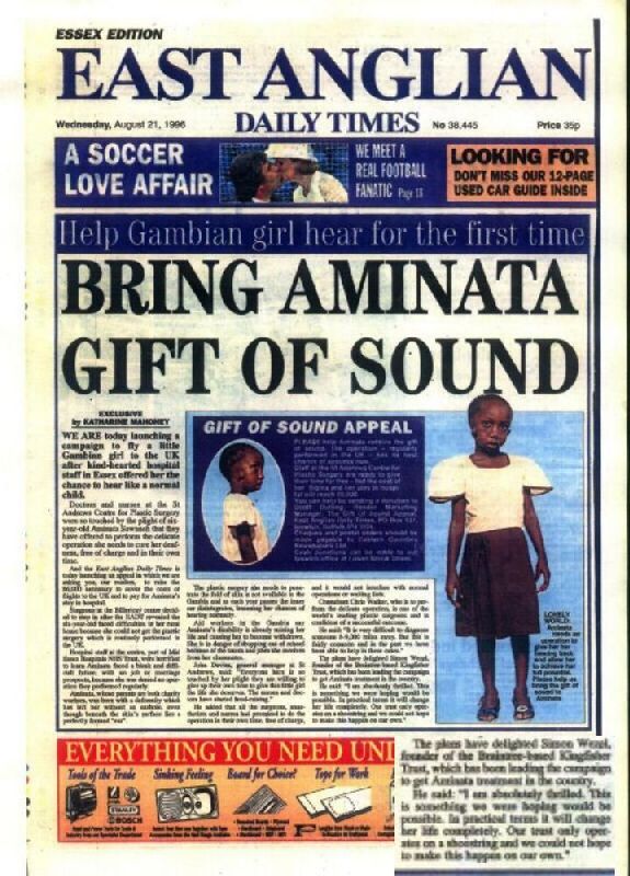 WE ARE today launching a campaign to fly a little Gambian girl to the UK after kind-hearted hospital staff in Essex offered her the chance to hear like a normal child